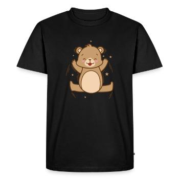 L’ours fait du sport un animal forestier - T-shirt Premium bio Homme - noir - Devant - Nico (187cm)