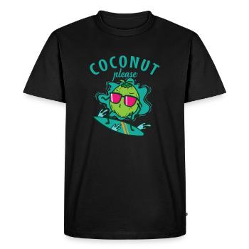 Noix de en surfant Coconut Please - T-shirt Premium bio Homme - noir - Devant - Nico (187cm)