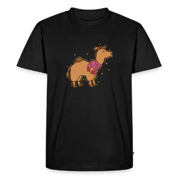 Camel Dromedary with Scarf Dromedary - Men's Premium Organic T-Shirt - black - Front - Nico (187cm)