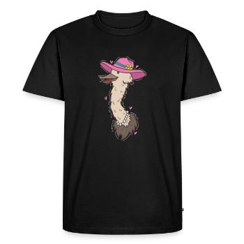 Ostrich Bird Lady in Africa - Men's Premium Organic T-Shirt - black - Front - Nico (187cm)