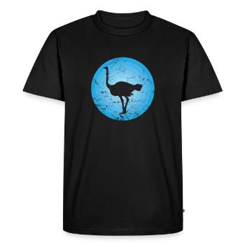 Oiseau autruche rapide grand oiseau - T-shirt Premium bio Homme - noir - Devant - Nico (187cm)