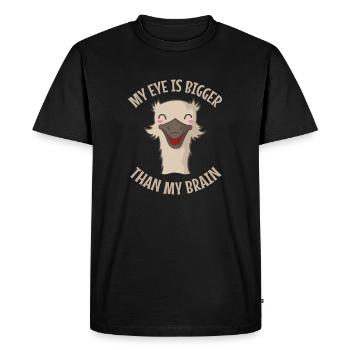 My Eye is Bigger than my Brain Ostrich Bird - Men's Premium Organic T-Shirt - black - Front - Nico (187cm)