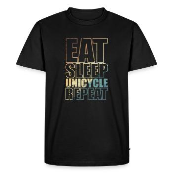 Manger Sommeil Unicycle Répéter Equilibre Sport - T-shirt Premium bio Homme - noir - Devant - Nico (187cm)
