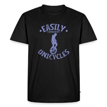 Facilement distrait par les monocycles - T-shirt Premium bio Homme - noir - Devant - Nico (187cm)