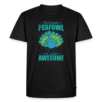 Because Peafowl are super awesome birds - Men's Premium Organic T-Shirt - black - Front - Nico (187cm)