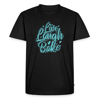 Live Laugh Bake Pastry Cake - T-shirt Premium bio Homme - noir - Devant - Nico (187cm)