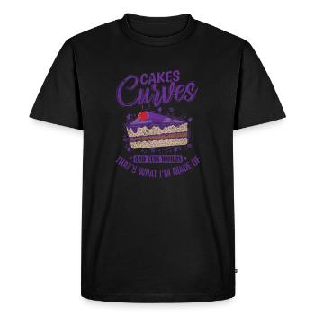 Cakes Curves et Cuss C’est de cela que je suis fait - T-shirt Premium bio Homme - noir - Devant - Nico (187cm)