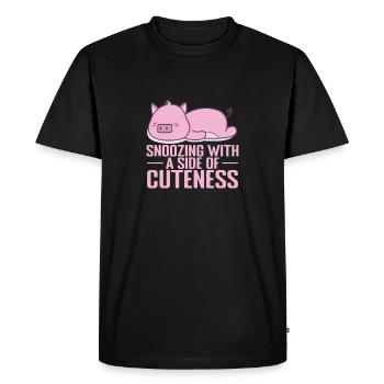 Somnoler avec un pyjama côté mignon - T-shirt Premium bio Homme - noir - Devant - Nico (187cm)