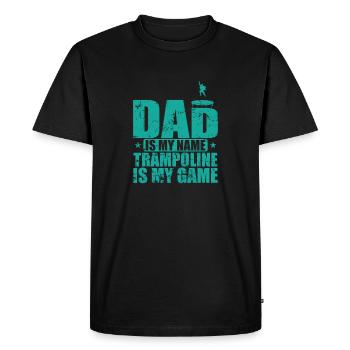 Papa est mon nom Le trampoline est mon jeu - T-shirt Premium bio Homme - noir - Devant - Nico (187cm)