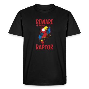 Beware of the tiny Raptor Parrot Animal Bird - Men's Premium Organic T-Shirt - black - Front - Nico (187cm)