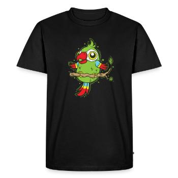 Perroquet sur un arbre oiseau exotique animal - T-shirt Premium bio Homme - noir - Devant - Nico (187cm)
