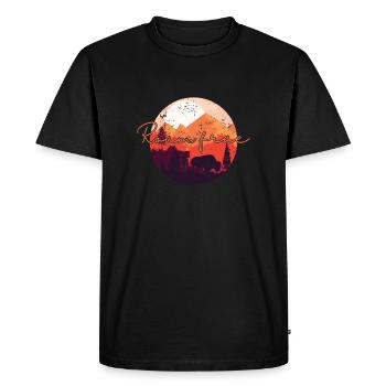 errer librement bison animal - T-shirt Premium bio Homme - noir - Devant - Nico (187cm)