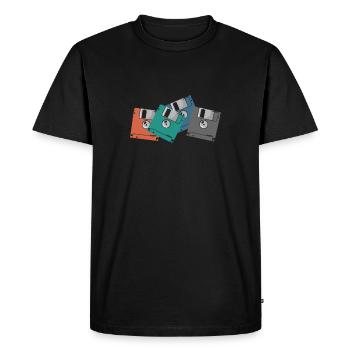 Colorful Floppy Disks Retro Memory Module Disk - Men's Premium Organic T-Shirt - black - Front - Nico (187cm)