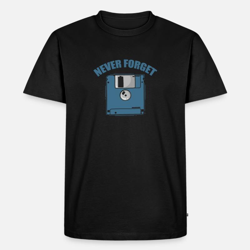 Never Forget Diskette Retrospeichermodul - Männer Premium Bio T-Shirt - Schwarz