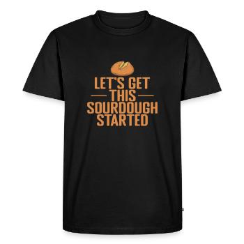 Let's get this Sourdough Started Bread Roll - Men's Premium Organic T-Shirt - black - Front - Nico (187cm)