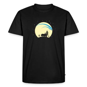 Étoiles filantes dans le ciel nocturne - T-shirt Premium bio Homme - noir - Devant - Nico (187cm)