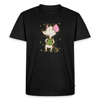 Mouse, Nature, Cheese, Pet, Mammal - Men's Premium Organic T-Shirt - black - Front - Nico (187cm)