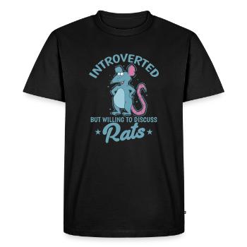 Introverted but willing to discuss Rats Rodent - Men's Premium Organic T-Shirt - black - Front - Nico (187cm)