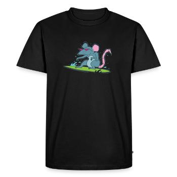 Rat Surfing Pet Rodent - Men's Premium Organic T-Shirt - black - Front - Nico (187cm)