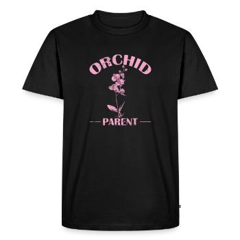Orchidée Parent Fleur Plante - T-shirt Premium bio Homme - noir - Devant - Nico (187cm)