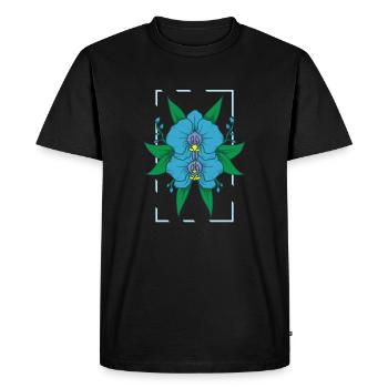 fleur, plante, orchidée, fleur, plante - T-shirt Premium bio Homme - noir - Devant - Nico (187cm)
