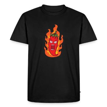 Épicé piquant piment chaud comme le feu - T-shirt Premium bio Homme - noir - Devant - Nico (187cm)