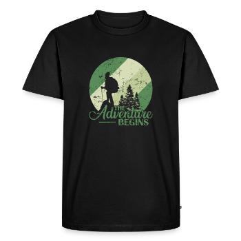 L’aventure commence Randonnée Nature - T-shirt Premium bio Homme - noir - Devant - Nico (187cm)