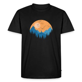 Forest, Mountains and Sunrise Hiking - Men's Premium Organic T-Shirt - black - Front - Nico (187cm)