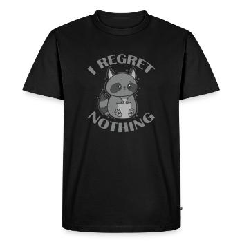 Je ne regrette rien raton laveur nocturne - T-shirt Premium bio Homme - noir - Devant - Nico (187cm)