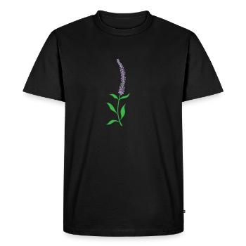 Herbe, Lavande, Plante, Fleur - T-shirt Premium bio Homme - noir - Devant - Nico (187cm)