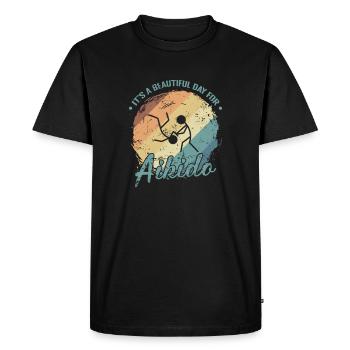 It's a Beautiful Day for Aikido Kampfkunst - Männer Premium Bio T-Shirt - Schwarz - Vorne - Nico (187cm)