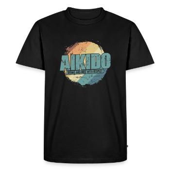 commence et se termine par l’entraînement Respect Aikido - T-shirt Premium bio Homme - noir - Devant - Nico (187cm)