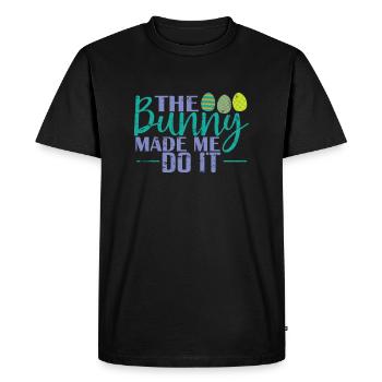 The Bunny Made me do it Easter Easter Eggs - Men's Premium Organic T-Shirt - black - Front - Nico (187cm)