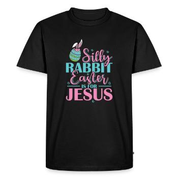Silly Rabbit Easter is for Jesus Holiday - Men's Premium Organic T-Shirt - black - Front - Nico (187cm)
