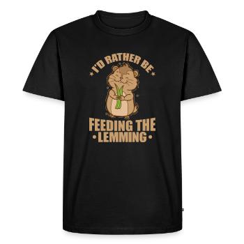 I'd rather be feeding the Lemming Rodent - Men's Premium Organic T-Shirt - black - Front - Nico (187cm)