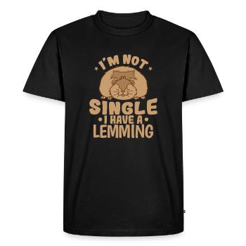 Je ne suis pas célibataire, j’ai un rongeur lemming - T-shirt Premium bio Homme - noir - Devant - Nico (187cm)