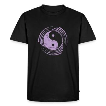 Motif Yin et Yang Symbole Signe Harmonie - T-shirt Premium bio Homme - noir - Devant - Nico (187cm)