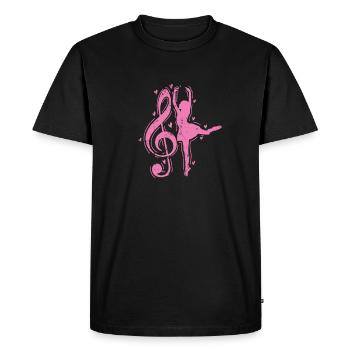 Ballerine et clé de fa, pour le ballet - T-shirt Premium bio Homme - noir - Devant - Nico (187cm)