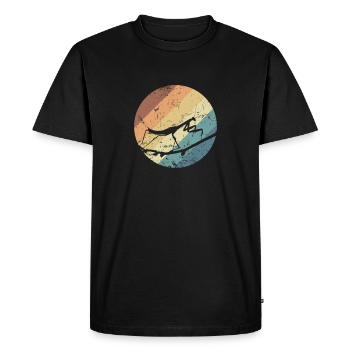 Praying mantis in gradient - Men's Premium Organic T-Shirt - black - Front - Nico (187cm)