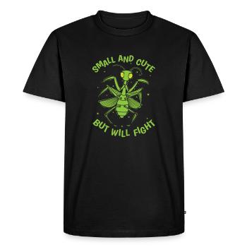 Small and Cute but will Fight Praying Mantis - Men's Premium Organic T-Shirt - black - Front - Nico (187cm)