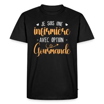 Nurse with gourmet option - Men's Premium Organic T-Shirt - black - Front - Nico (187cm)