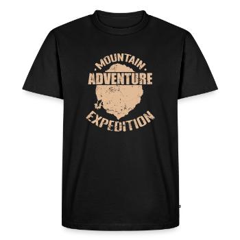 Expédition d’aventure Escalade de bloc - T-shirt Premium bio Homme - noir - Devant - Nico (187cm)