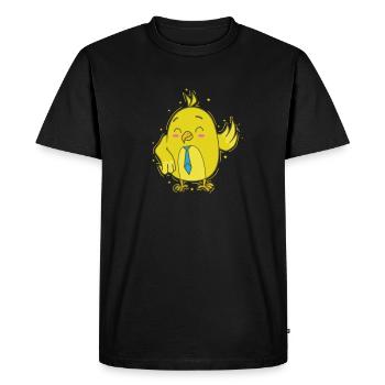 Canari avec cravate - T-shirt Premium bio Homme - noir - Devant - Nico (187cm)
