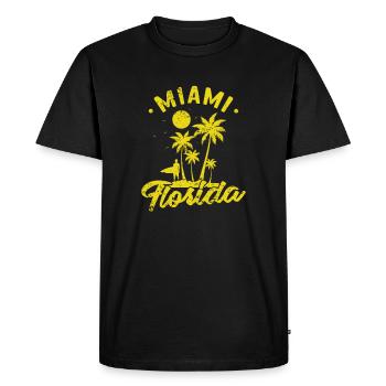 Miami, une ville de l’État de Floride - T-shirt Premium bio Homme - noir - Devant - Nico (187cm)