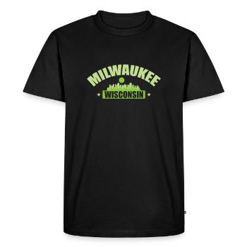 Milwaukee, une ville du Wisconsin, dans le Wisconsin. - T-shirt Premium bio Homme - noir - Devant - Nico (187cm)
