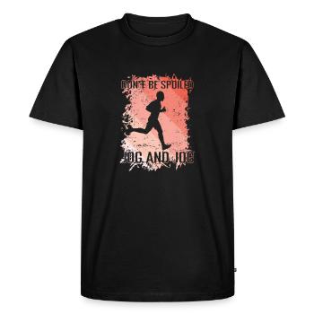 Don't be Spoiled Jogging - Men's Premium Organic T-Shirt - black - Front - Nico (187cm)