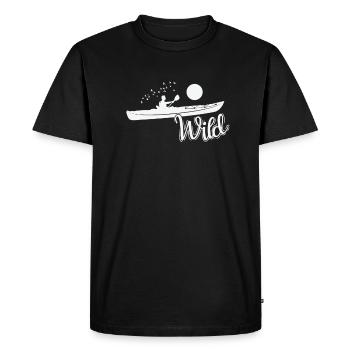 Wild Kayak Paddle Boat Canoeing - Men's Premium Organic T-Shirt - black - Front - Nico (187cm)