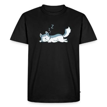 Le chien de traîneau paresseux de Husky - T-shirt Premium bio Homme - noir - Devant - Nico (187cm)
