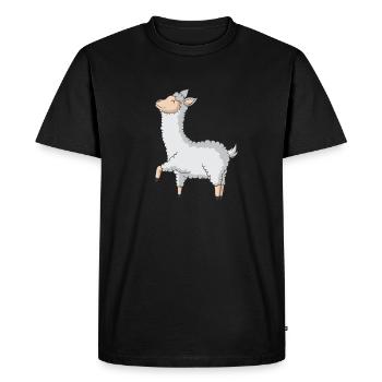 Happy, relaxed llama - Men's Premium Organic T-Shirt - black - Front - Nico (187cm)
