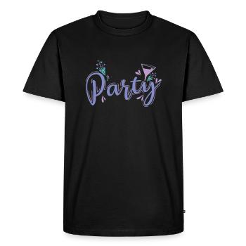 Fête avec des amis - T-shirt Premium bio Homme - noir - Devant - Nico (187cm)